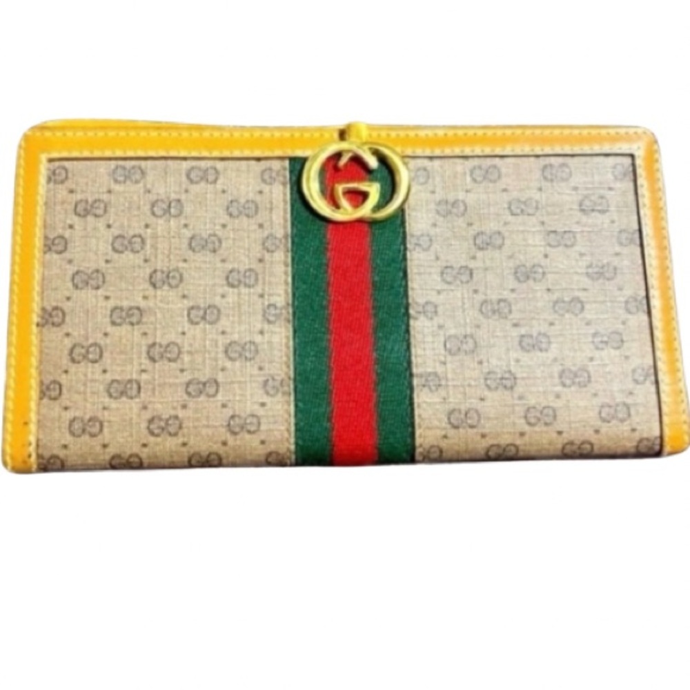 Guc Vintage Gucci Ophidia Sherry Line Gg Supreme Bi-Fold Wallet